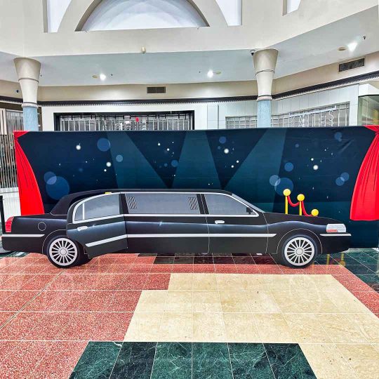 Hollywood limo prop display Retail activation for shopping centres by Goat Works Sydney